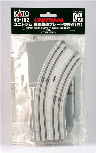 Kato N 40102 UNITRAM Street Track Curve R180mm 45-Degree Right 1-Piece