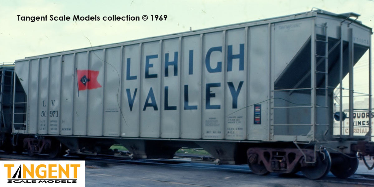 Tangent Scale Models HO 28061-05 PC Samuel Rea Shops 4600 Covered Hopper Lehigh Valley 'Delivery Gray 12-1968' LV #50970