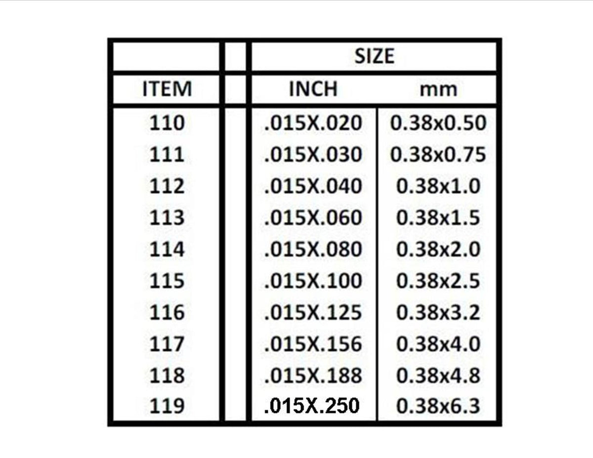 Evergreen Scale Models 119 - .015" X .250" Strip Styrene - 10 Pieces