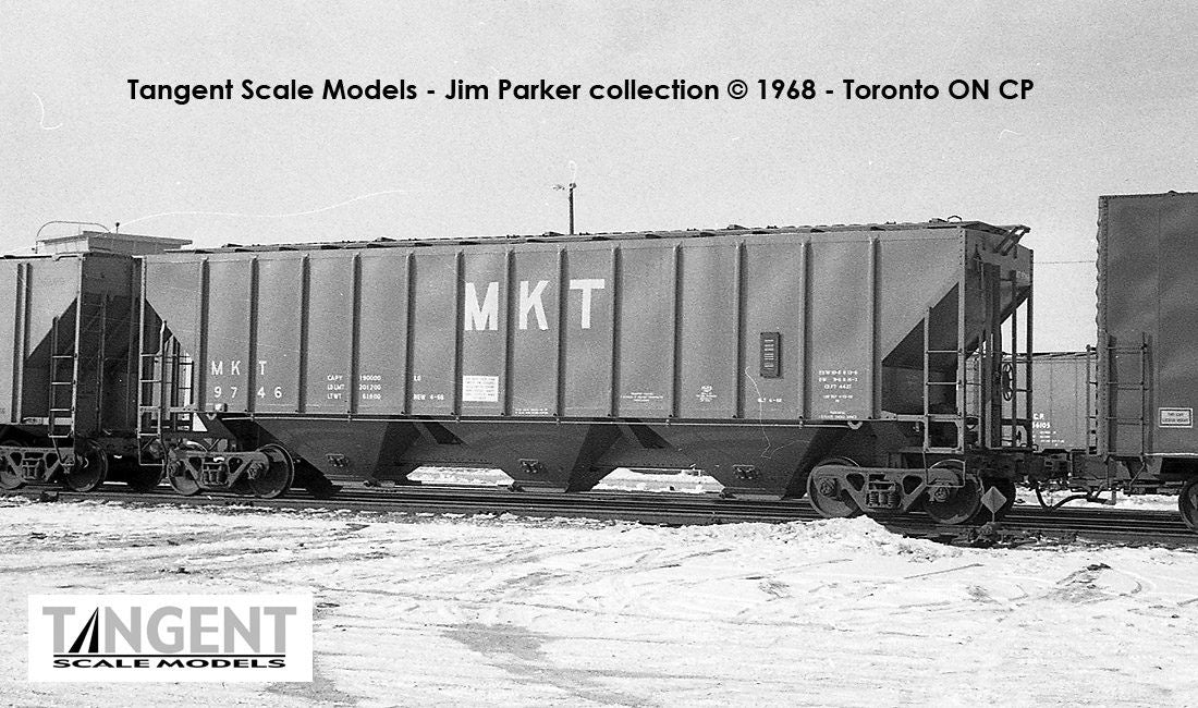 Tangent Scale Models HO 21028-04 Pullman-Standard PS-2 4427 High Side Covered Hopper Missouri-Kansas-Texas 'Delivery Red 4-1968' MKT #9652
