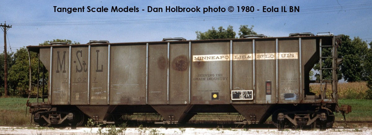 Tangent Scale Models HO 35012-01 PS-2 3215CuFt Covered Hopper Minneapolis and St. Louis 'Delivery Gray 11-1958' M&StL #71001