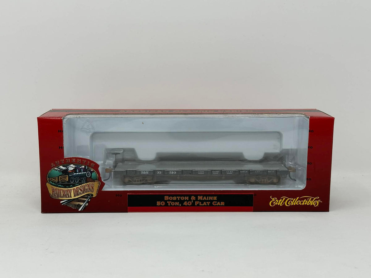 Ertl Collectibles HO 4977 50 Ton 40' Flat Car Boston & Maine B&M #33510