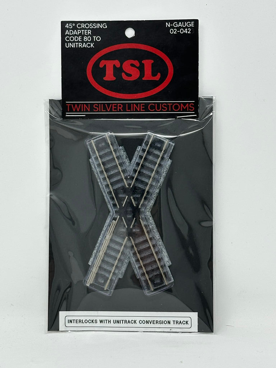 Twin Silver Line Customs TSL/Kato N 02-042 Code 80 - 45-degree crossing  to Kato Unitrak