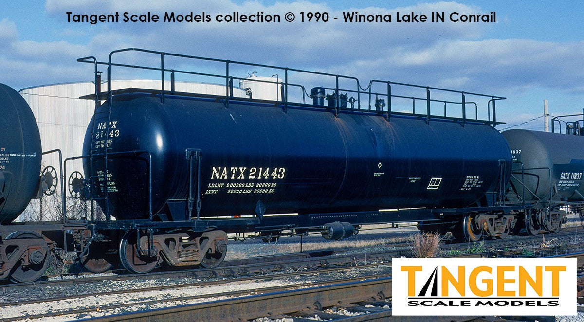 Tangent Scale Models HO 31013-02 NACC 1963-Design 20,500 Gallon Non-Insulated Tank Car 'Black Lease Repaint 1990+' NATX #21439