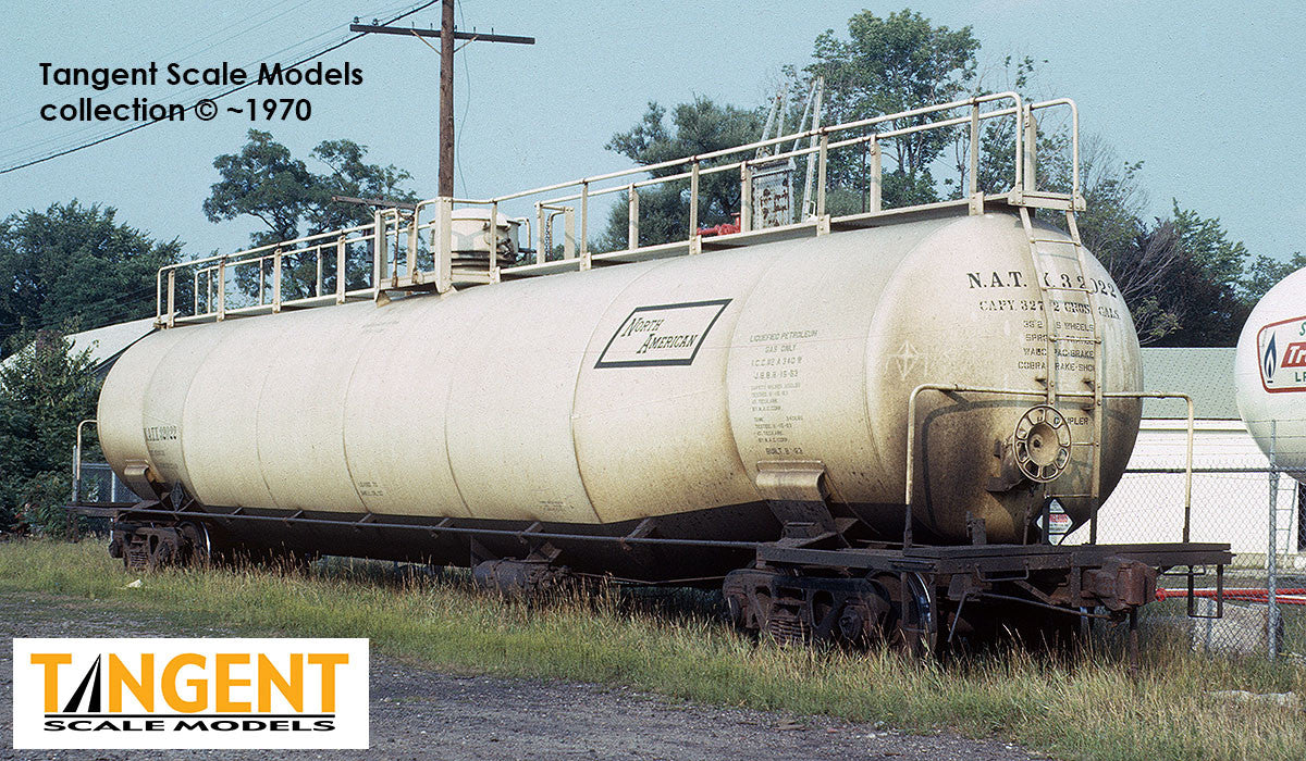 Tangent Scale Models HO 31160-04 NACC 1963 Design 33,000 Gallon Dual Diameter LPG/AA Tank Car NATX 'White Lease Delivery 1963' NATX #32022