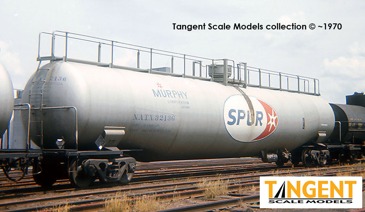 Tangent Scale Models HO 31162-04 NACC 1963 Design 33,000 Gallon Dual Diameter LPG/AA Tank Car NATX 'Murphy SPUR Delivery 1965' NATX #32145