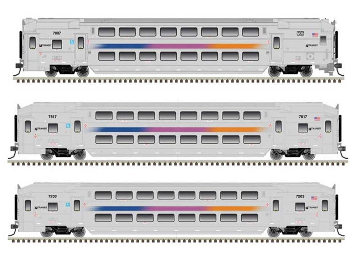 Atlas Master N 50006644 Multi-Level Commuter Cab Car / Coach / Toilet Coach NJT 3-Pack
