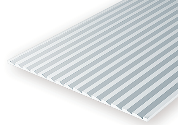 Evergreen Scale Models 4150 - .040" Thick .150" Groove Spacing Opaque White Polystyrene Novelty Siding - 1 Piece