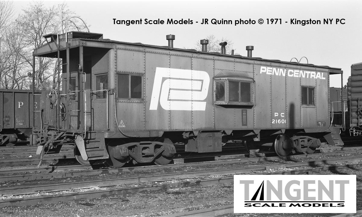 Tangent Scale Models HO 60124-01 DSI/SLCC Bay Window Caboose Penn Central Green Repaint Large Logo 1968+ PC #21519