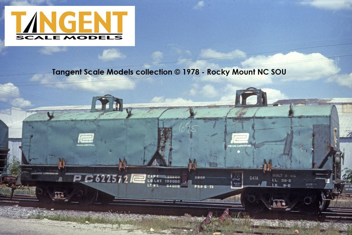 Tangent Scale Models HO 27011-11 PRR Samuel Rea Shops G41A Coil Car 'G41A Repaint 1973' w/ Hoods Penn Central PC #622698