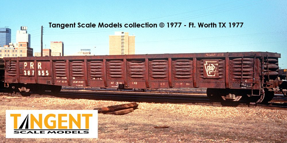 Tangent Scale Models HO 17010-22 PRR/PC Shops G43 Class 52'6" Corrugated Side Gondola Pennsylvania Railroad 'Original 11-1966 G43' PRR #387732