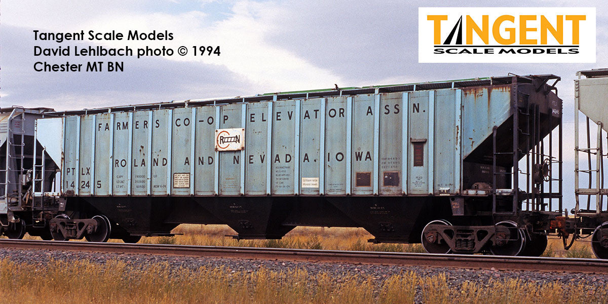 Tangent Scale Models HO 20078-02 PS4750 Covered Hopper Pullman Transport Leasing Company 'Roland & Nevada Iowa 1974' PTLX #14251