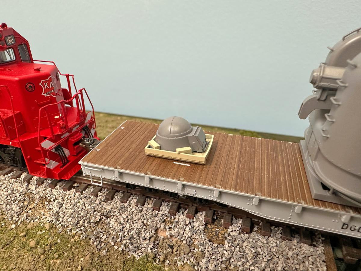Rapido Trains Inc HO 805001 MK-42 5 Inch Naval Turret Flatcar Load Grey