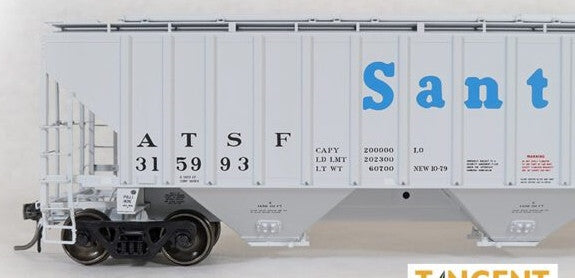 Tangent Scale Models HO 20058-10 Pullman-Standard PS-2CD 4750 Covered Hopper ATSF 'Delivery Gray 10-1979' ATSF #315971