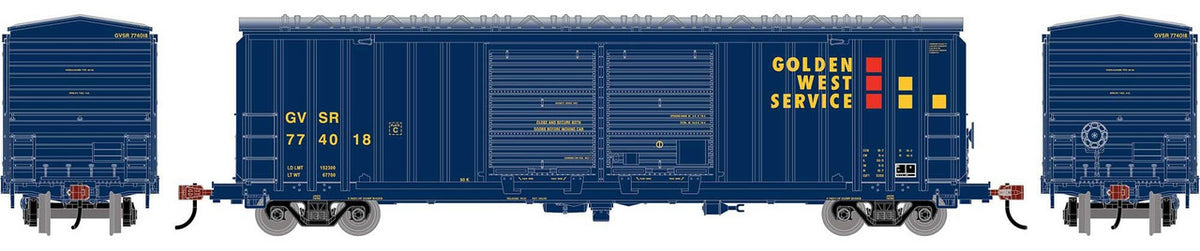 Athearn Roundhouse HO RND-1362 50' FMC 5283 Double Door Box Car Golden West Service GVSR #774018