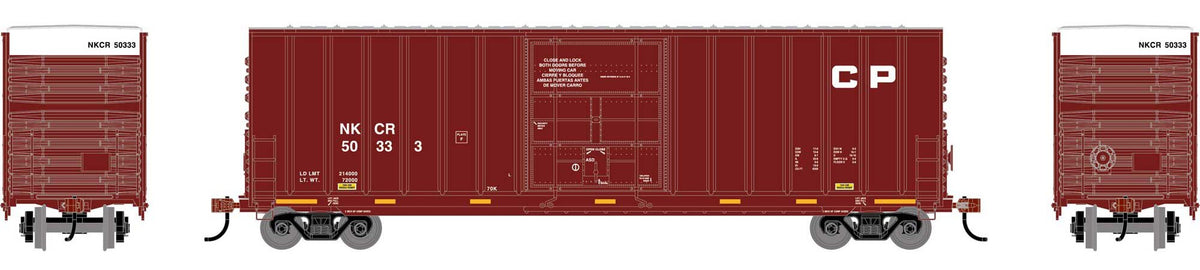 Athearn Roundhouse HO RND-2076 50' Exterior Post High Cube Plug Door Box Car NKCR #50333