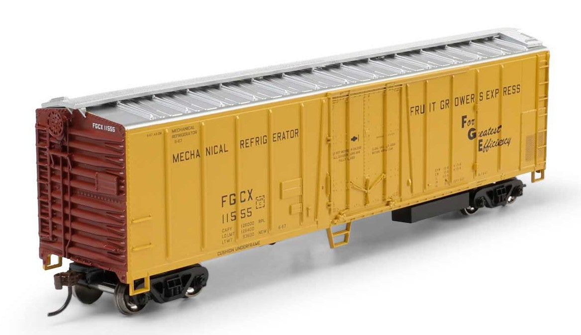 Athearn Roundhouse HO RND-3055 50' Exterior Post Mechanical Reefer Fruit Growers Express FGCX #11555