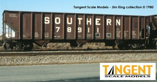 Tangent Scale Models HO 24210-01 Pullman-Standard PS 3526 100T Triple Coal Hopper Southern Railway 'Brown Delivery 1975+' SOU #78800