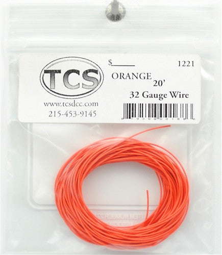 Train Control Systems TCS 1198  10' of 30 Gauge Wire - Orange
