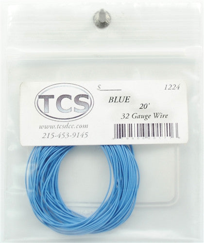 Train Control Systems TCS 1201 10' of 30 Gauge Wire - Blue