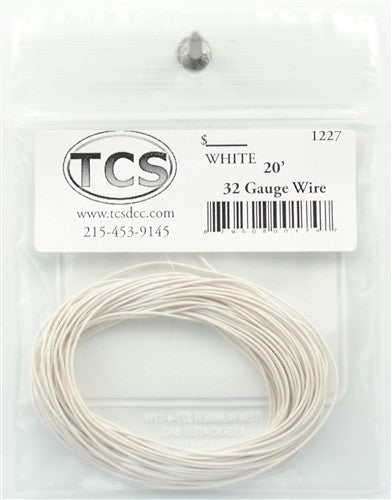 Train Control Systems TCS 1204 10' of 30 Gauge Wire - White