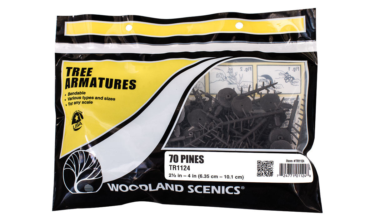 Woodland Scenics TR1124 Tree Armatures Kit - Pine - 70/pkg from 2 1/2" - 4"