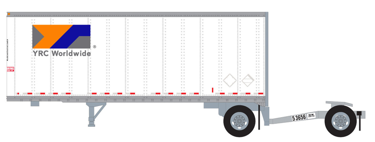 Trainworx N 42890-01 28' Pup Van Trailer with Converter Dolly YRC Worldwide #1