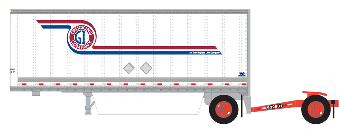Trainworx N 42894-04 28' Pup Van Trailer with Converter Dolly GI Trucking #1