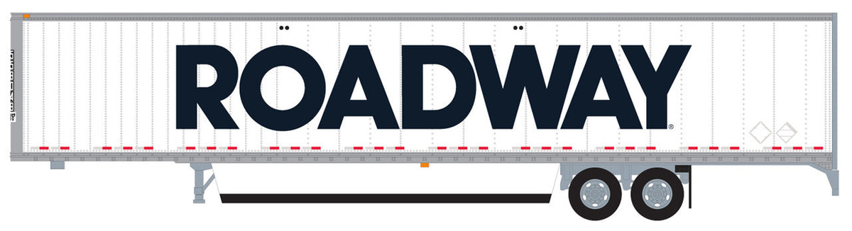 Trainworx N 45384-05 Hyundai 53' Dry Van Semi Trailer with Skirts Roadway #2 Billboard Block Lettering