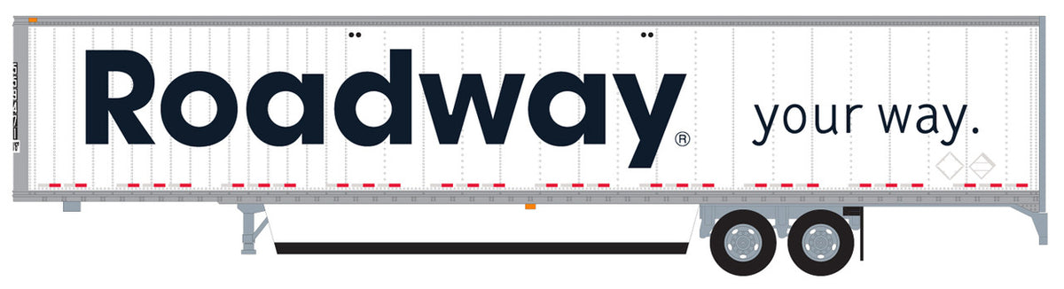 Trainworx N 45384-07 Hyundai 53' Dry Van Semi Trailer with Skirts Roadway #4 "your way" Slogan