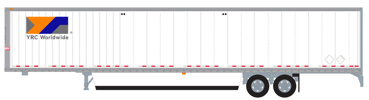 Trainworx N 45390-01 Hyundai 53' Dry Van Semi Trailer with Skirts YRC Worldwide #1