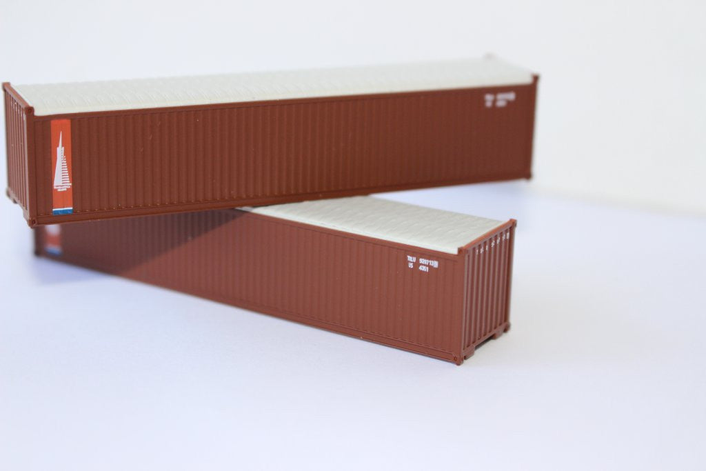 Jacksonville Terminal Company N 402410 40' Rib Side Corrugated Open/Canvas Top Container TRANSAMERICA 2-Pack