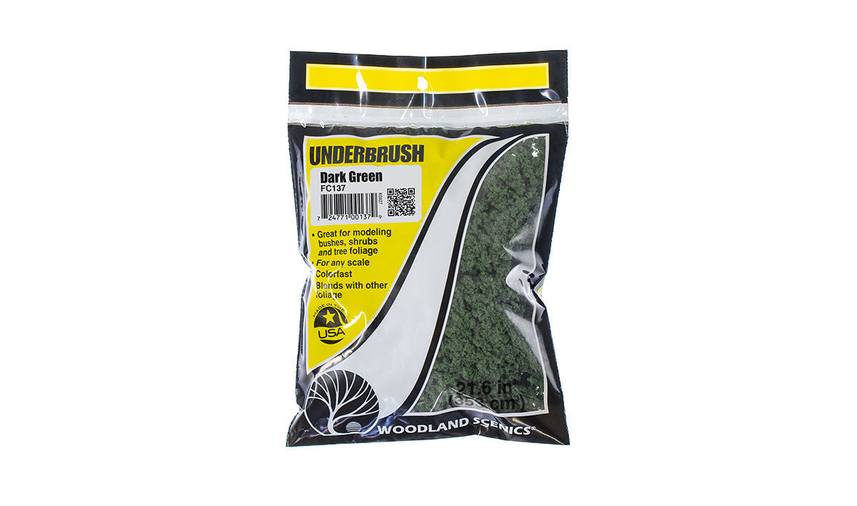 Woodland Scenics FC137 Underbrush Dark Green - Bag