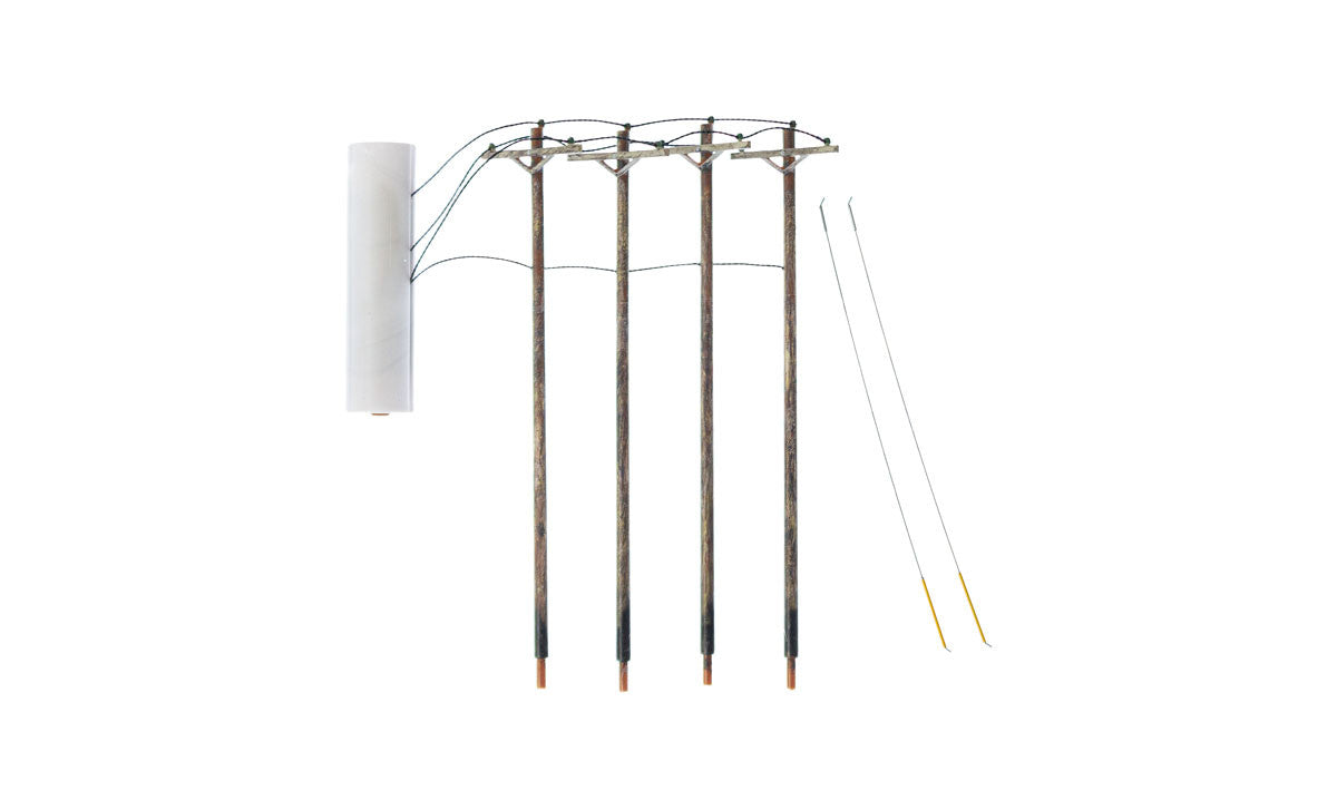 Woodland Scenics N US2250 Pre-Wired Poles - Single Crossbar