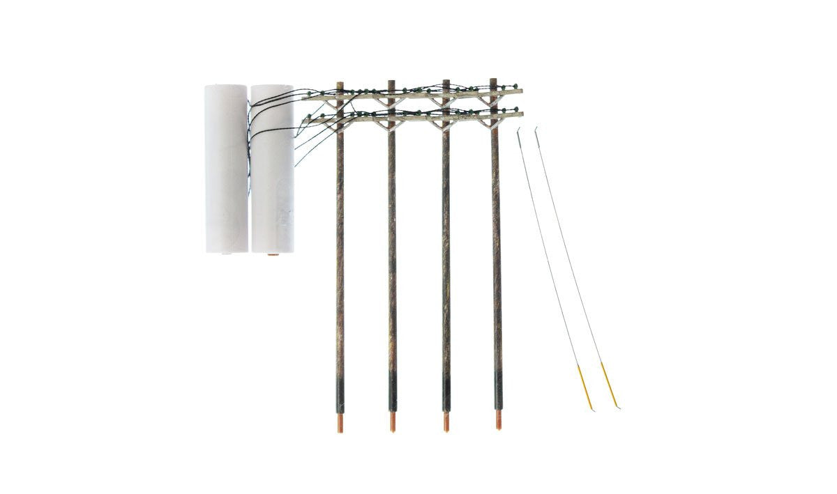 Woodland Scenics HO US2266 Pre-Wired Poles - Double Crossbar