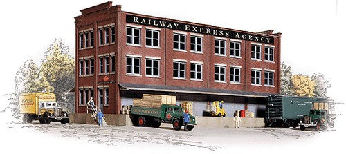 Walthers Cornerstone HO 933-3095 REA Building Railway Express Agency Transfer Building - Kit