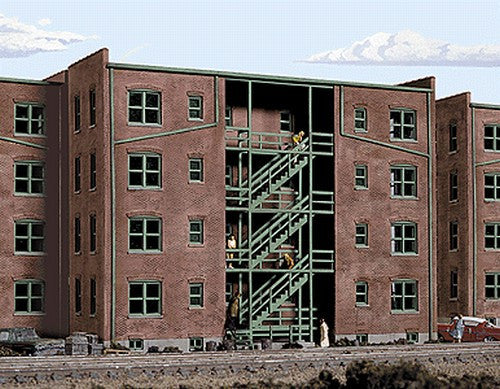 Walthers Cornerstone HO 933-3177 Thin Profile Background Building, Parkview Terrace Tenement - Kit