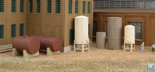 Walthers Cornerstone N 933-3265 Storage Tanks - Kit - Package of 6