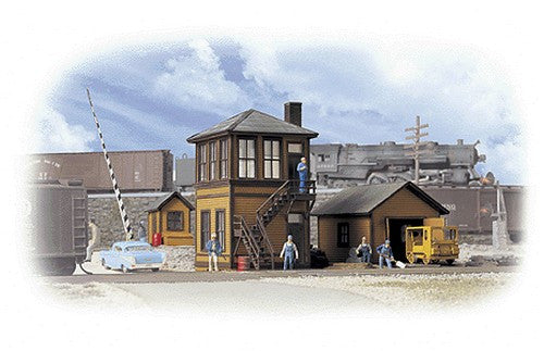 Walthers Cornerstone HO 933-3530 Trackside Structure Set - Interlock Tower, Speeder Shed & Crossing Shanty - Kits