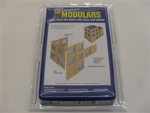 Walthers Modulars HO 933-3735 Large  Walls with Single Large Metal-Sash Window