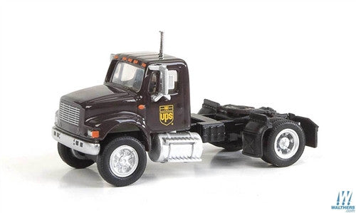 Walthers SceneMaster HO 949-11192 International 4900 Single-Axle Semi Tractor Only - Assembled - United Parcel Service UPS Bow Tie Shield Logo