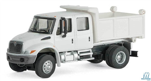 Walthers SceneMaster HO 949-11636 International 4300 Crew Cab Dump Truck White Cab & Dump Bed