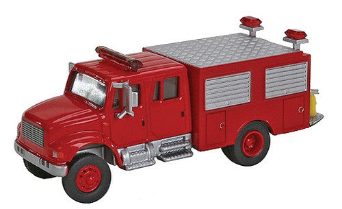 Walthers SceneMaster HO 949-11893 International 4900 Crew Cab First Response Fire Truck Red