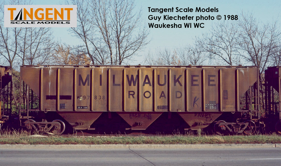 Tangent Scale Models HO 21037-02 Pullman-Standard PS-2 4427 High Side Covered Hopper Wisconsin Central 'Ex-Milwaukee Restencil 1987+' WC #97843