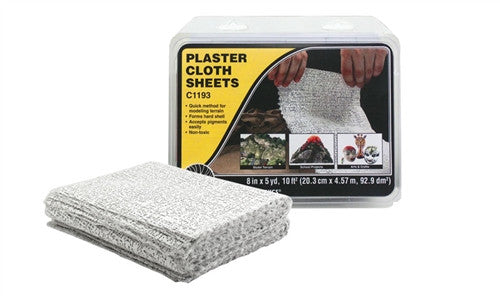 Woodland Scenics C1193 Plaster Cloth - Sheets - 8" x 12" Pack of 30