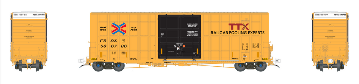 Aurora Miniatures HO 305018 Gunderson / Greenbrier 6276 cf 50′ Plate F Boxcar TTX '2016 version' FBOX #506913