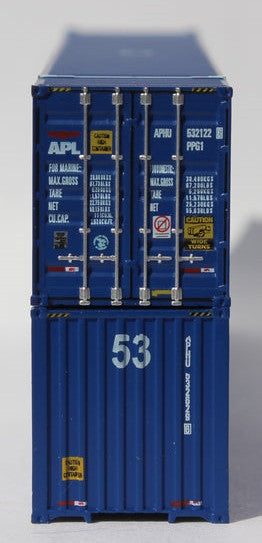 Jacksonville Terminal Company N 535081 Ocean 53' Corrugated Side Containers APL 'large Logo No Lift' Set #2 2-Pack