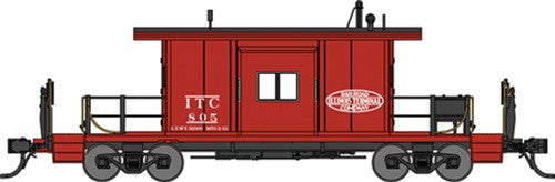 Bluford Shops N 21081 Ready to Run Steel Transfer Caboose, Short Body, Illinois Terminal #804 (red, black)
