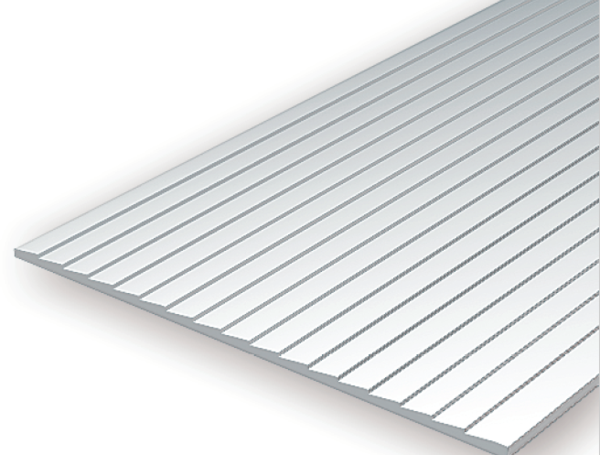 Evergreen Scale Models 4081 - .040" Thick .080" Spacing Opaque White Polystyrene Clapboard Siding - 1 Piece