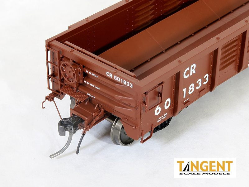 Tangent Scale Models HO 17015-06 PRR/PC Shops G43 Class 52'6" Corrugated Side Gondola Conrail '1988 G43B Coil Service' CR #601842 with Coil Racks